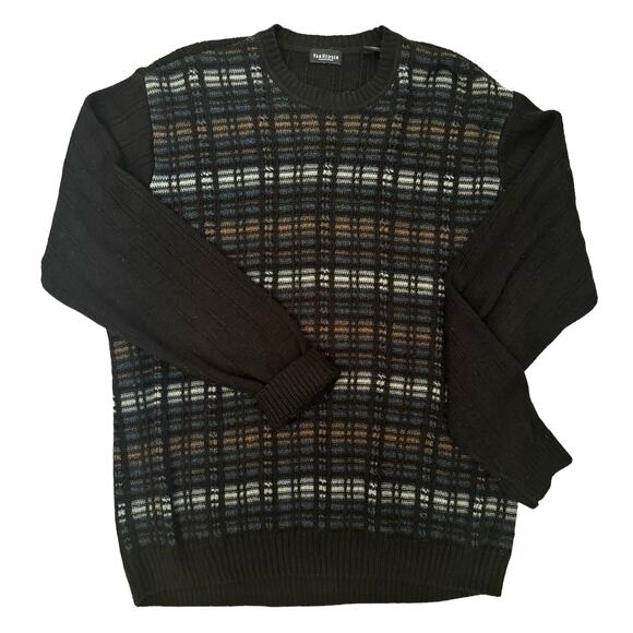 Van Heusen Mens L Vintage Grandpa Slouchy Oversized Sweater Academia Retro - Picture 1 of 5